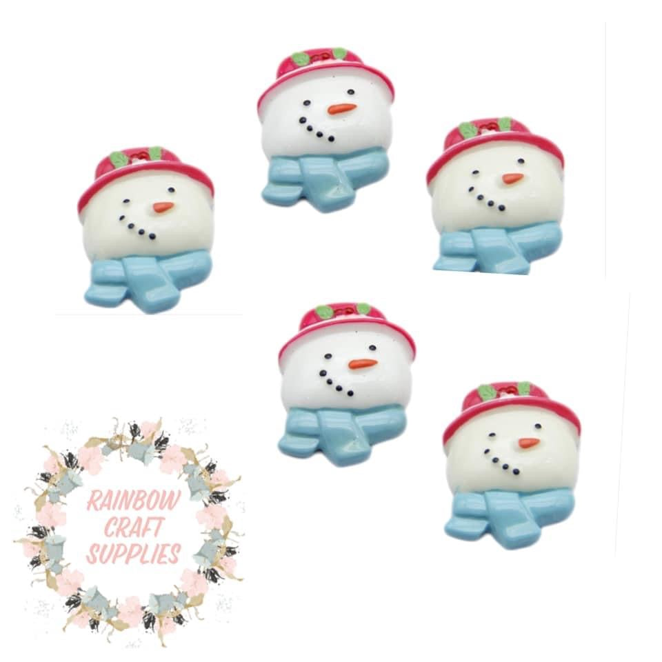 4 piece piece snowman 3D resin flatback embellishments