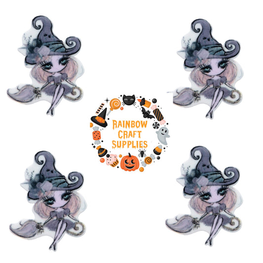 witches  laser cut flat back embellishments x 4