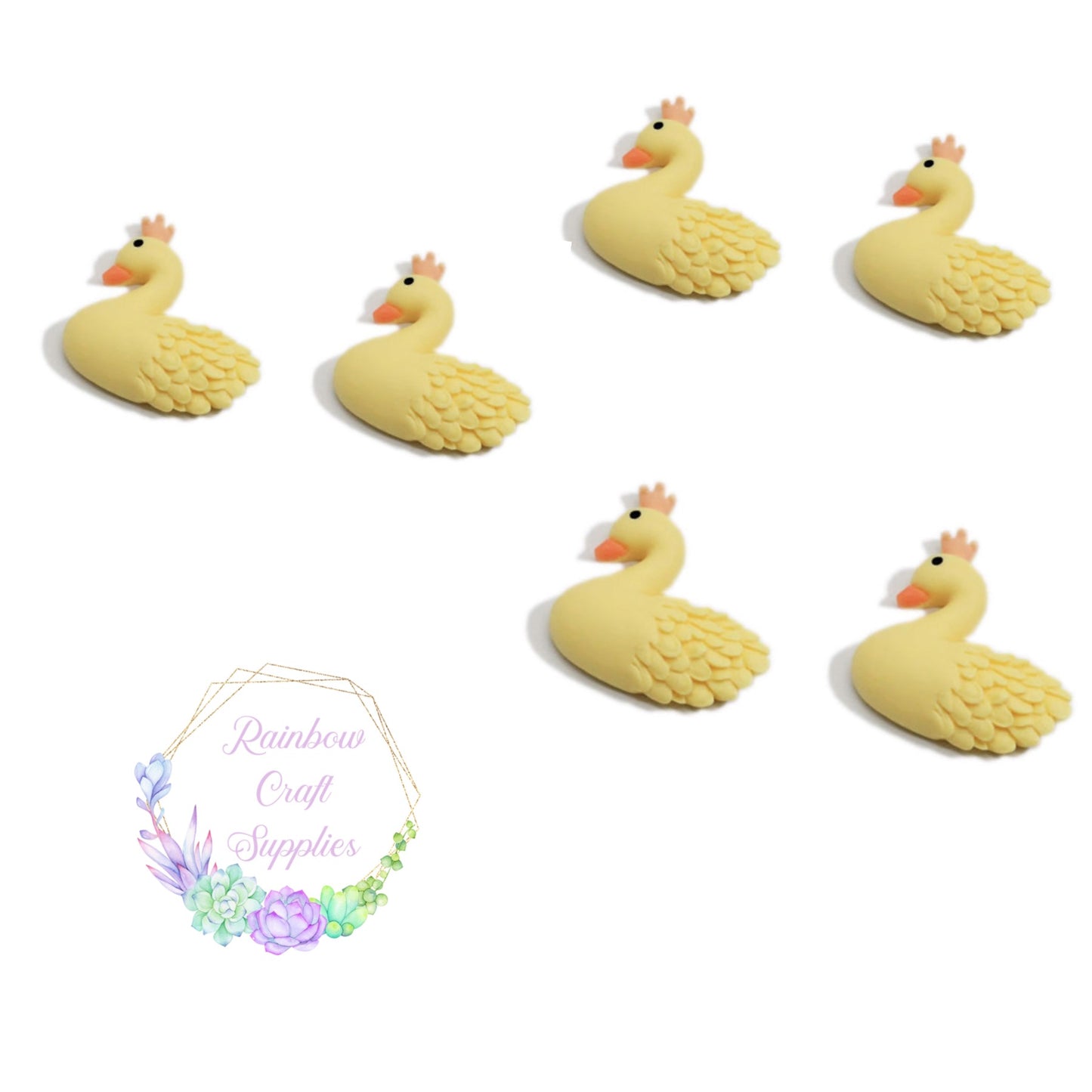 Swan flatback Embellishments x 4