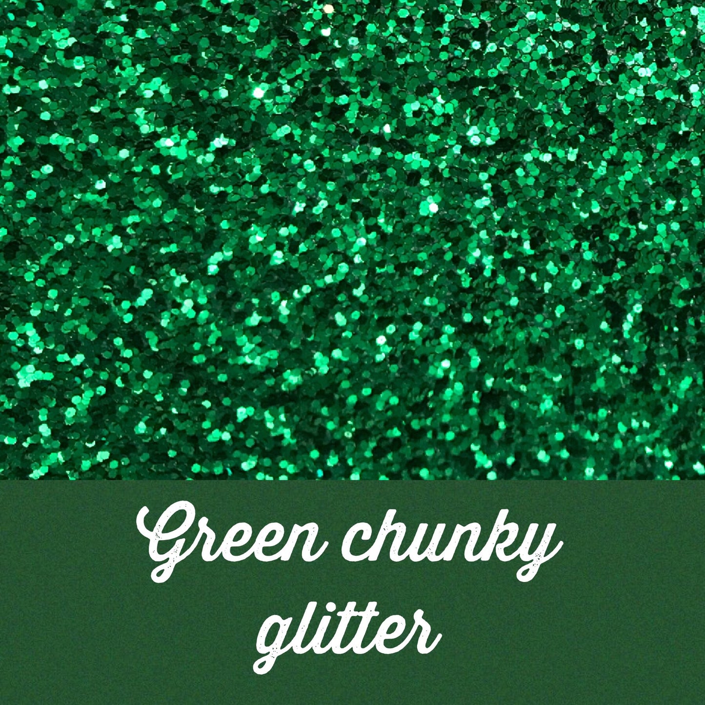 Green chunky glitter fabric A4