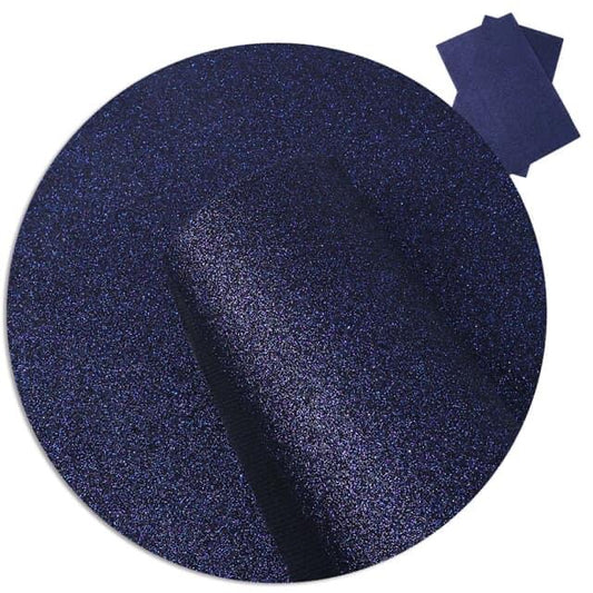 Navy blue  fine glitter fabric A4