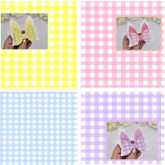 Gingham leatherette fabric A4 (4 Colours)