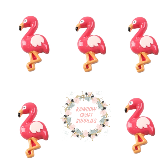 Flamingo flatback Embellishments x 4