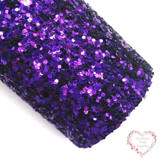 Cadbury purple premium chunky glitter fabric