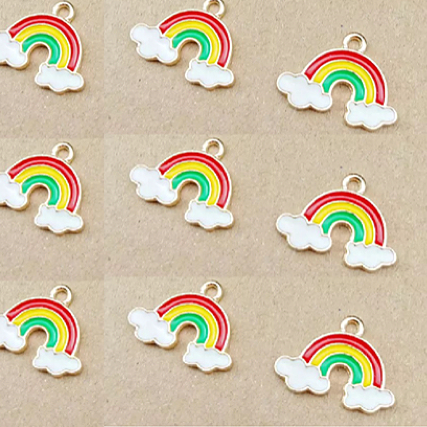 Mini Rainbow metal charm 19 x 14 mm