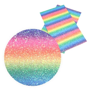 Over the rainbow chunky glitter fabric A4
